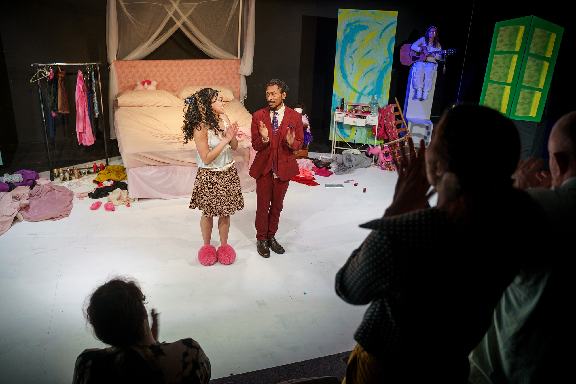 students on stage for a theatre performance