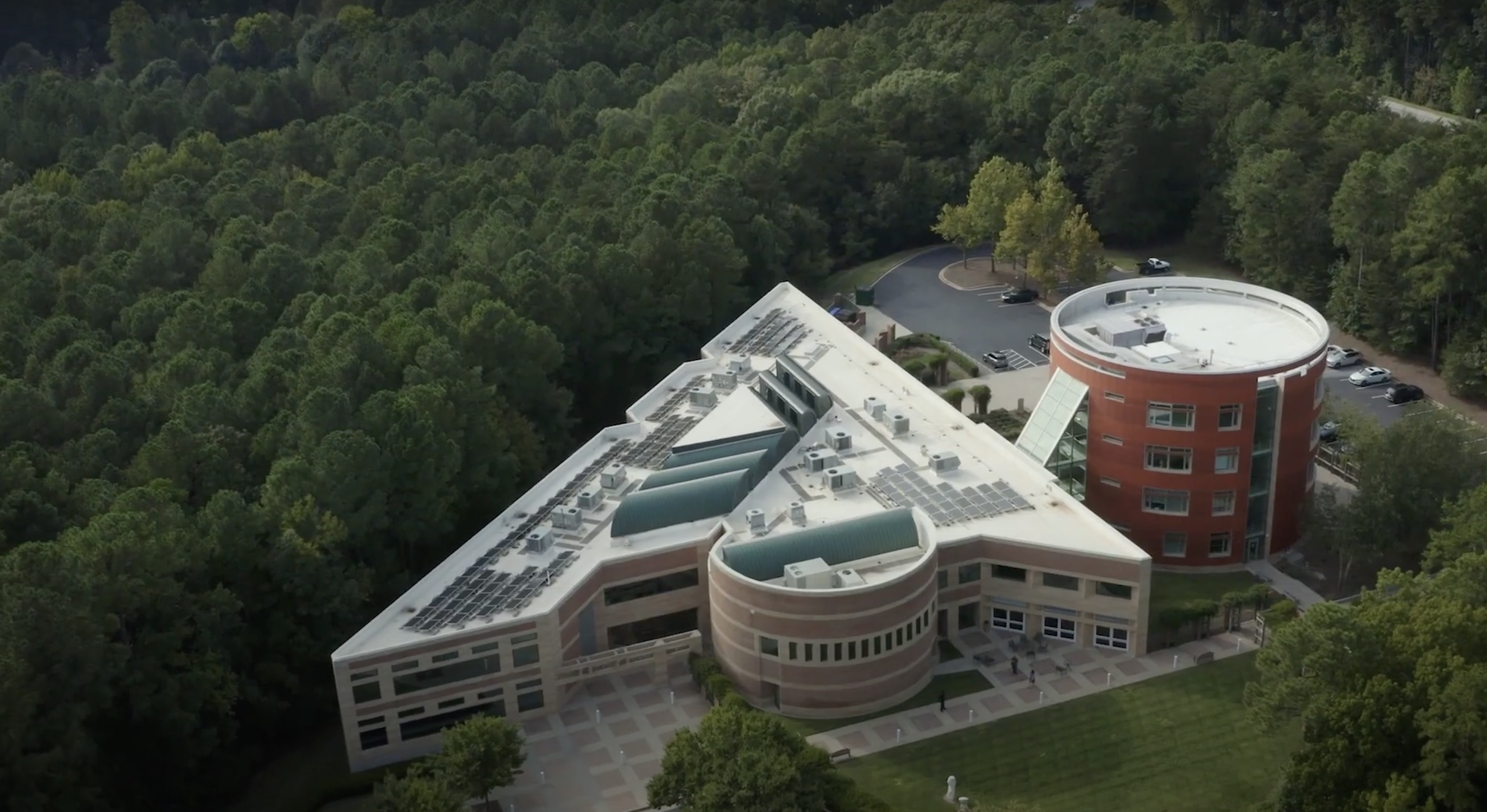 Ariel view of a building
