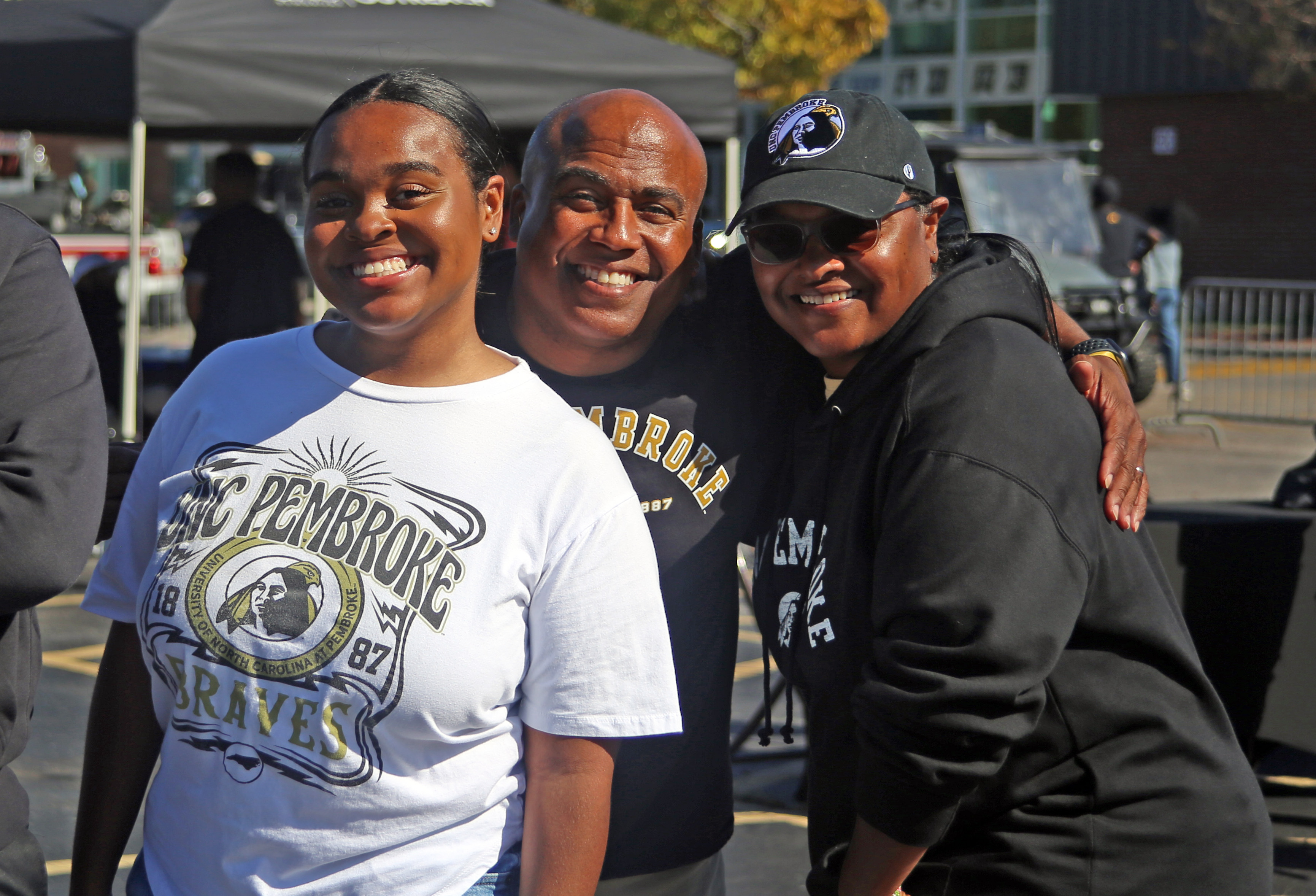 UNCP family photo during tailgating at UNC Pembroke