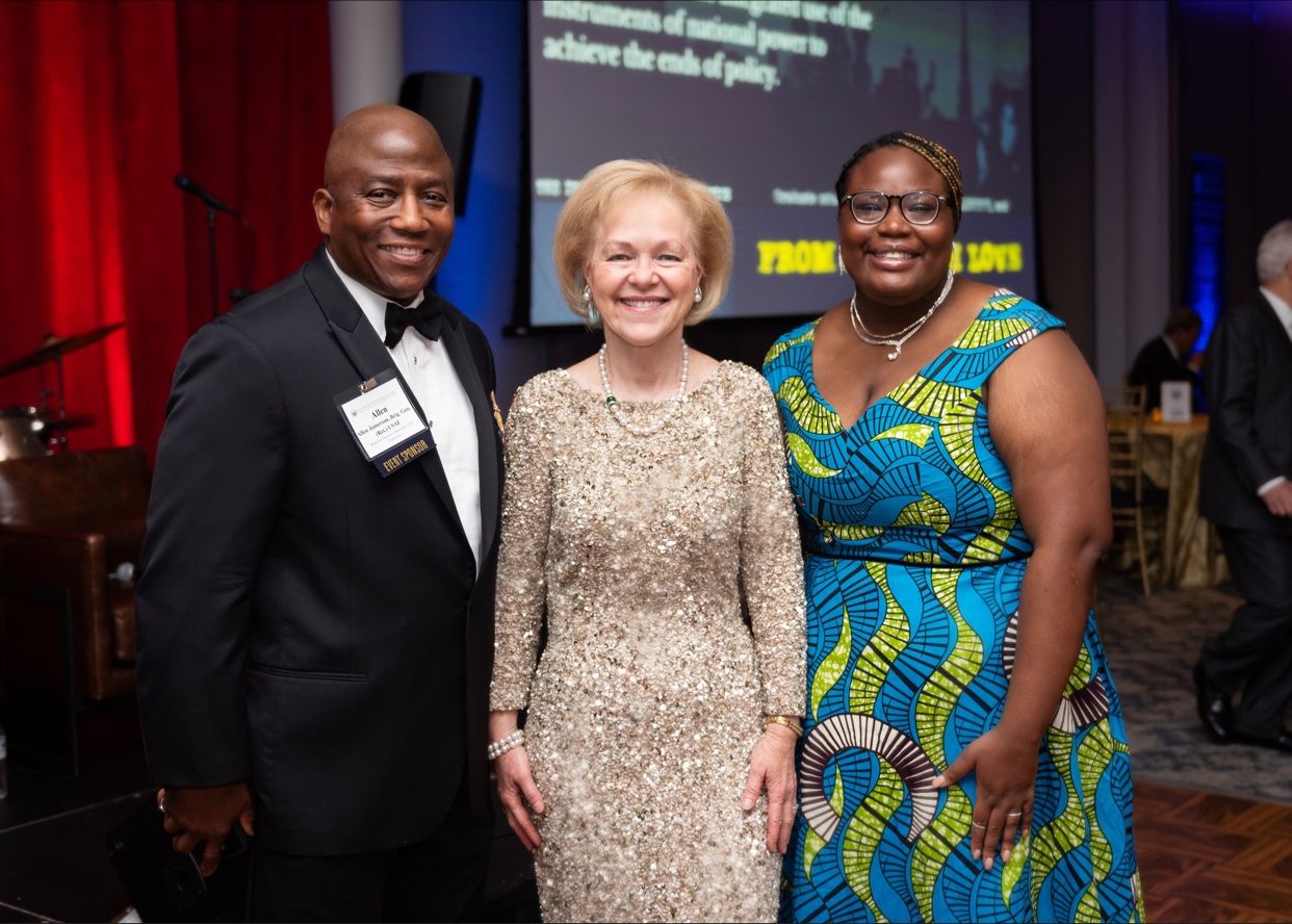 UNCP Trustee Allen Jamerson (left), Aldona Woś (center) Peace Ajirotutu (right)