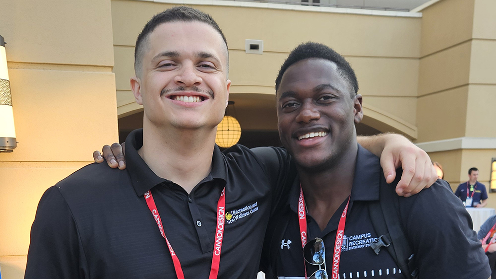 Alumnus Eja Hagwood (left) and Micheal Passamuntu