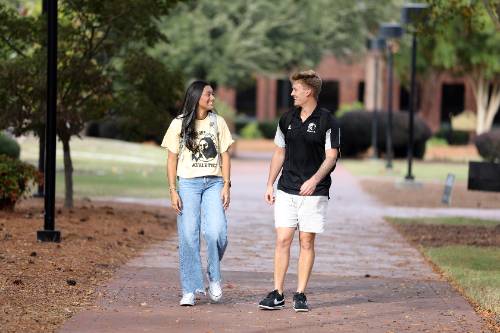 Students walking on campus