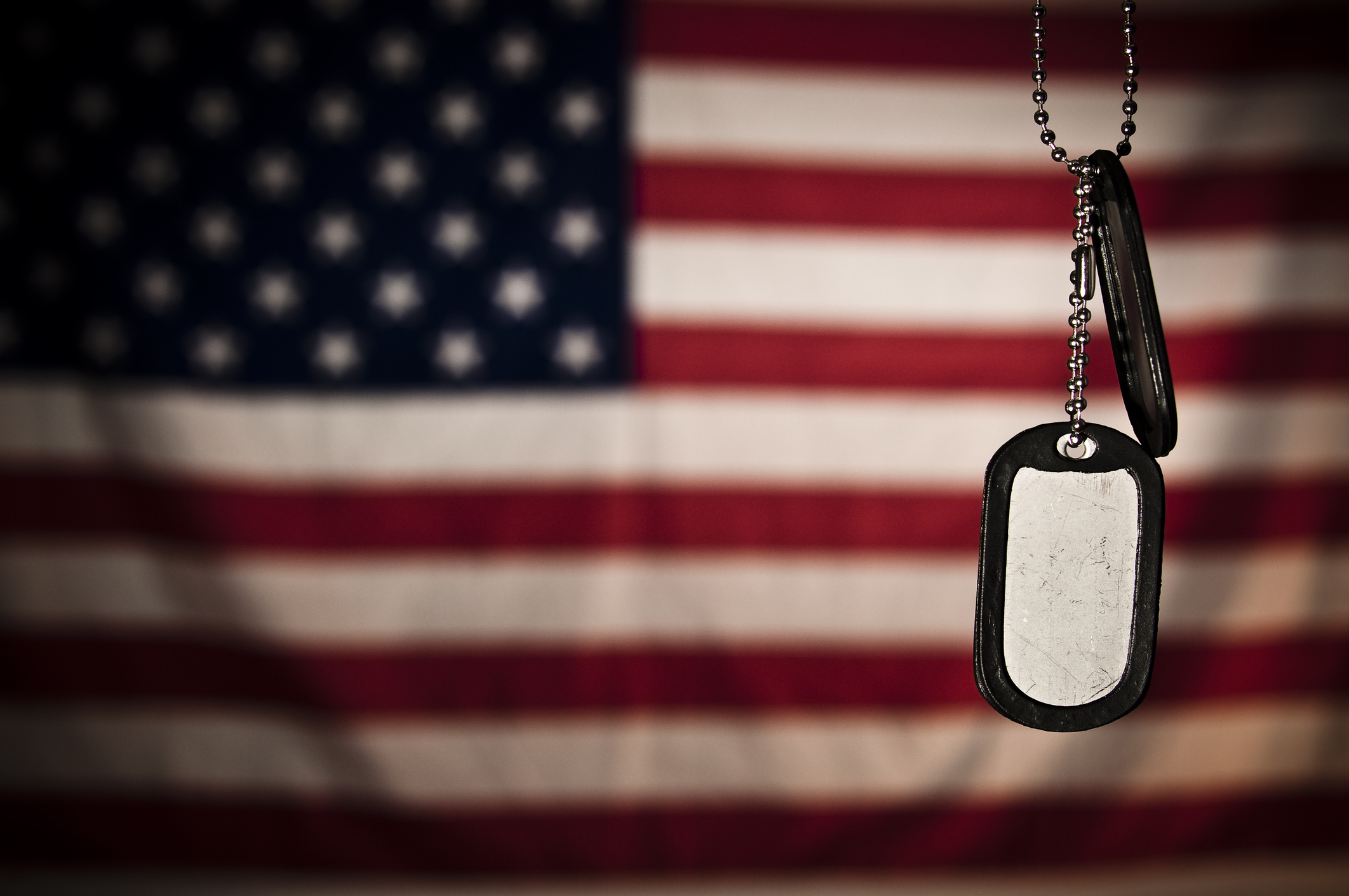 Military tags and the American Flag