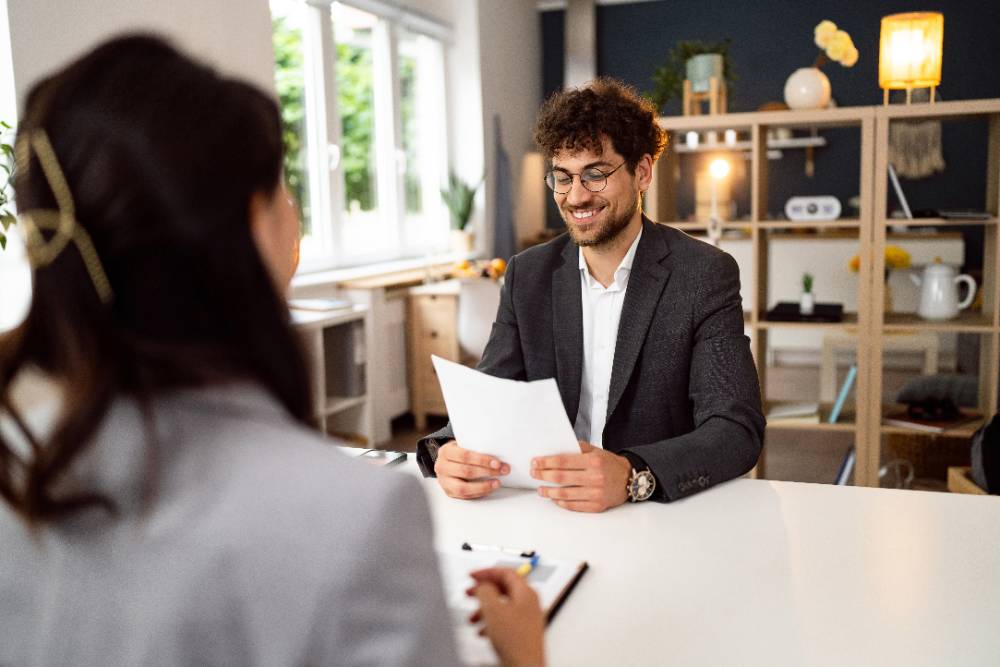 Man giving out loan