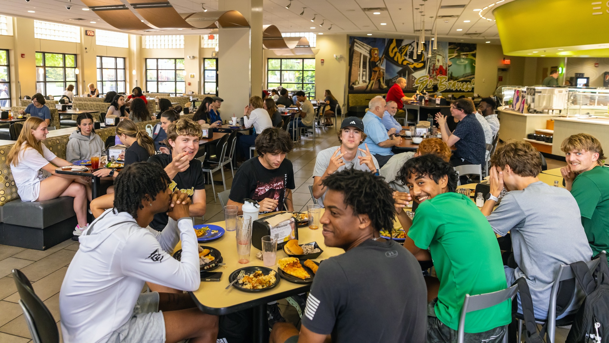 UNCP students in dining hall