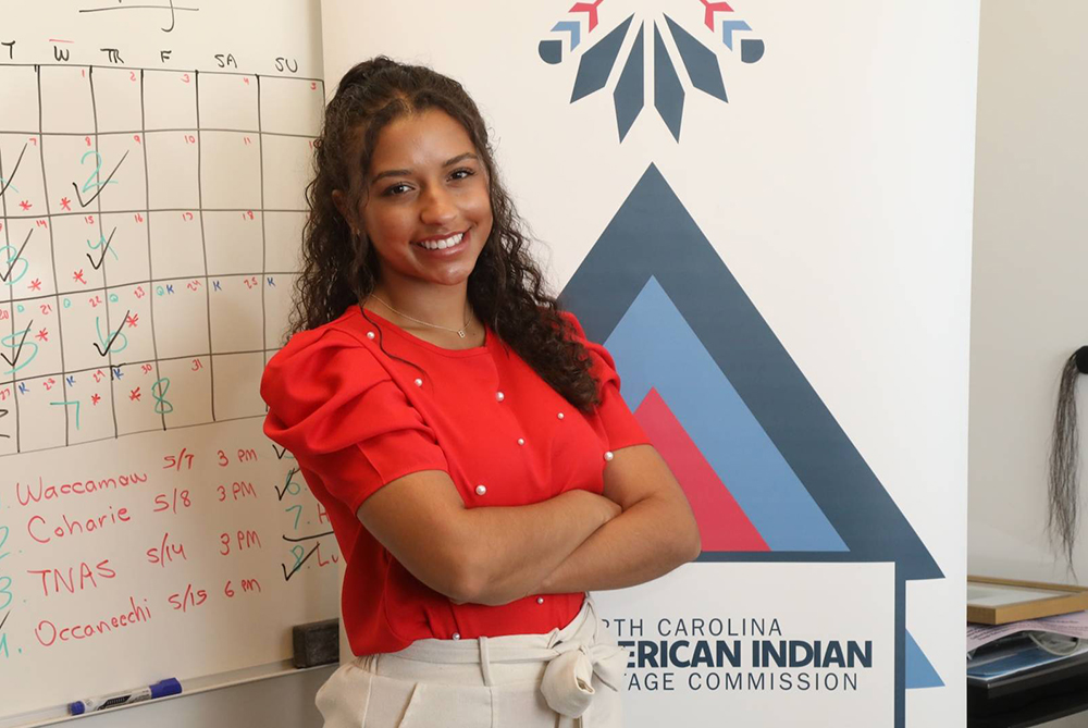 UNCP Student at an internship