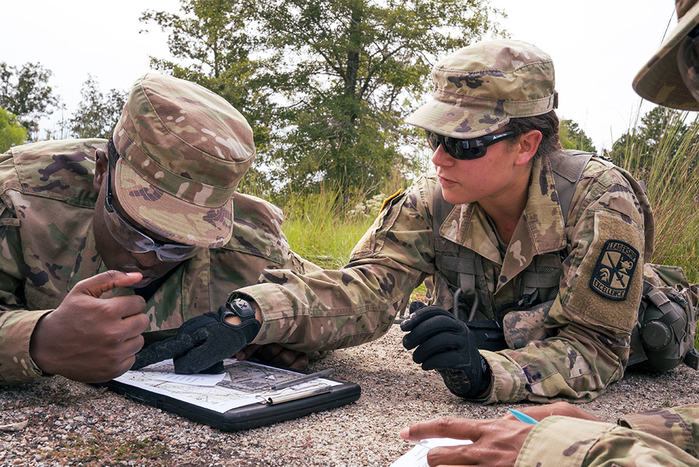uncp rotc students conducting landnav in the field