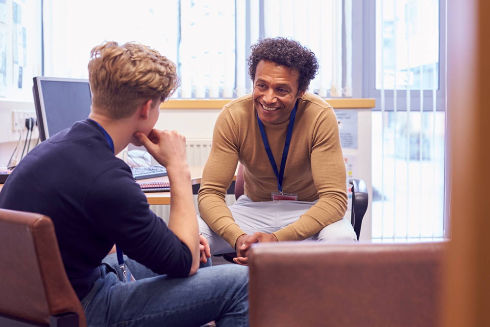 Student in counseling room