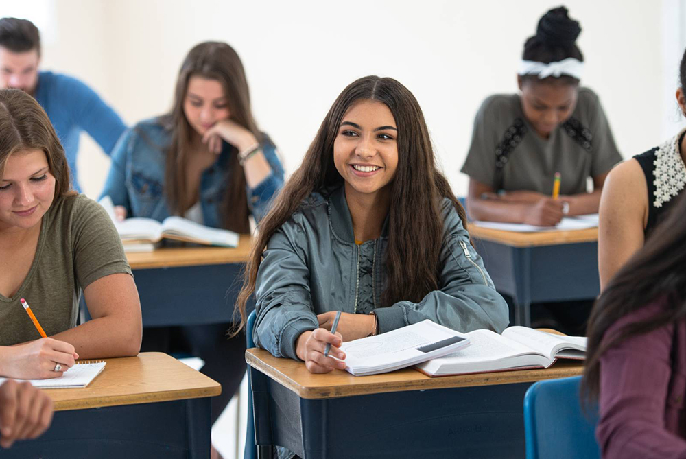 high school student smiling