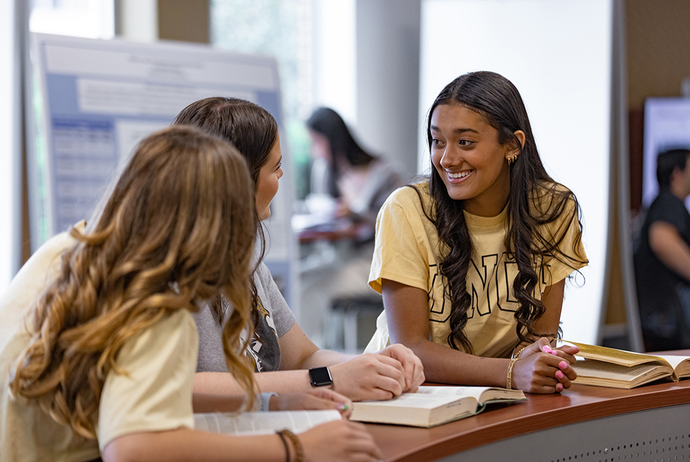 Students in library