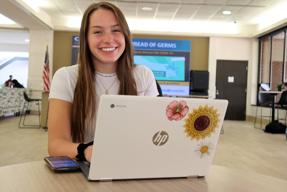 Student on laptop UNCP
