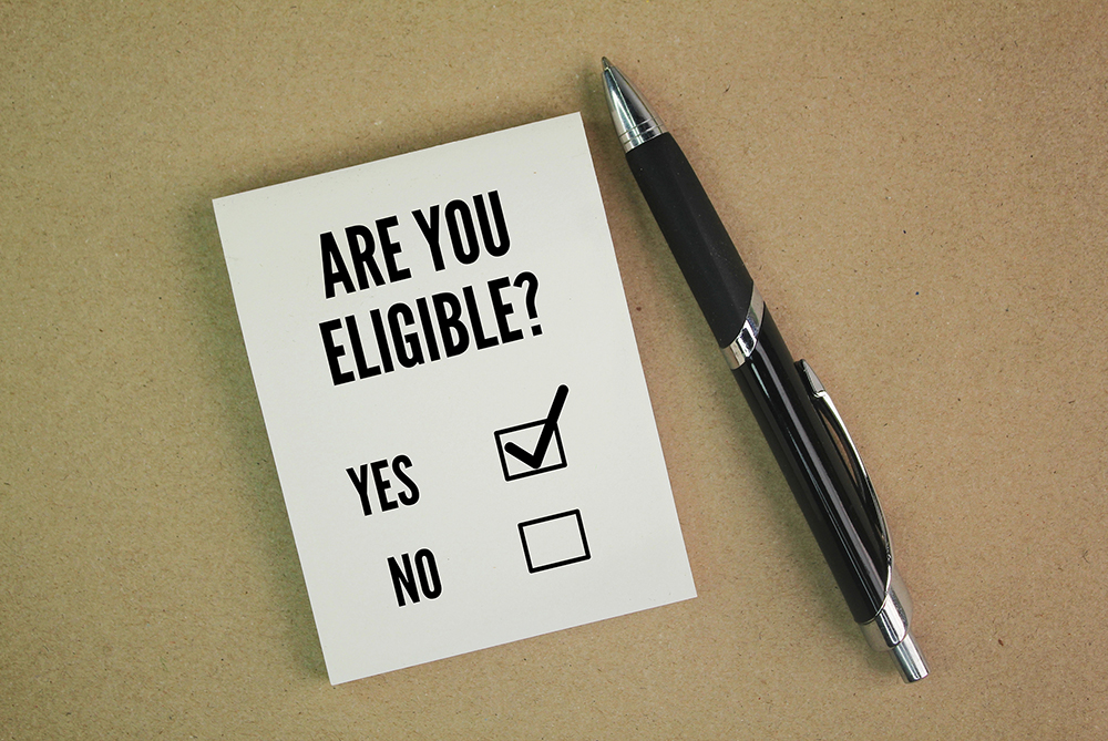 paper with check boxes that say eligible and not eligible