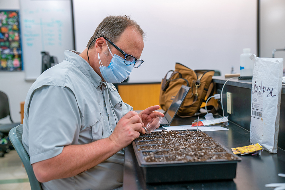 UNCP student in the Biotech Center