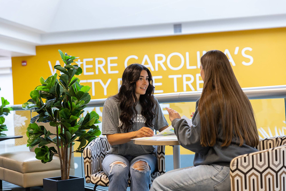 Students sitting in the Chavis Student Center