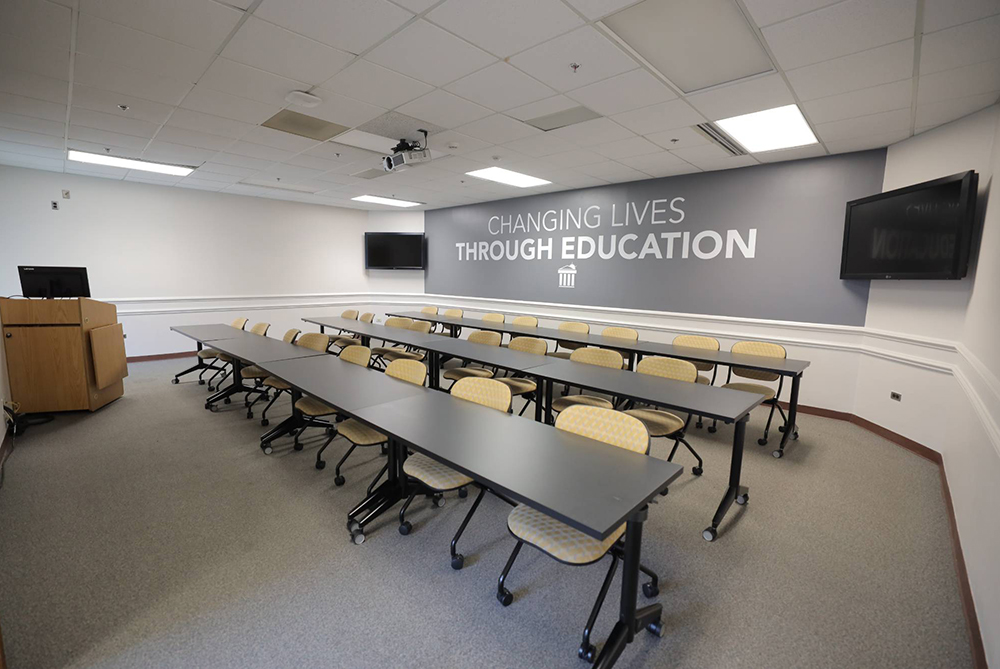 A meeting room in the Chavis Student Center