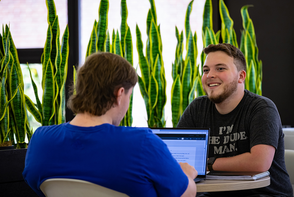 students on UNCP campus