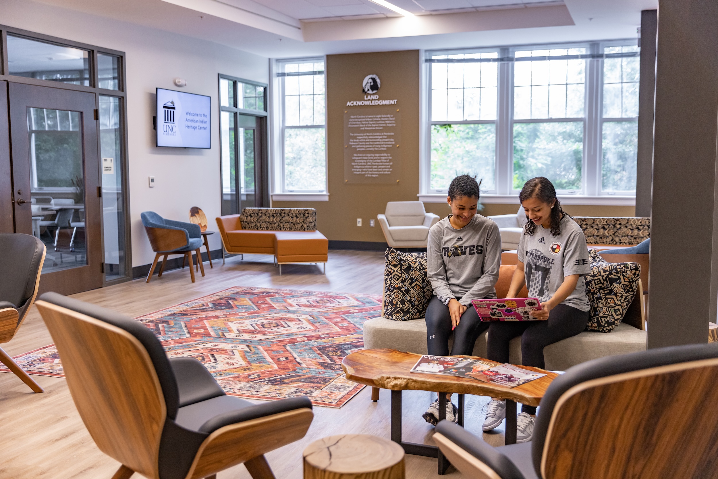 AIHC lobby with students