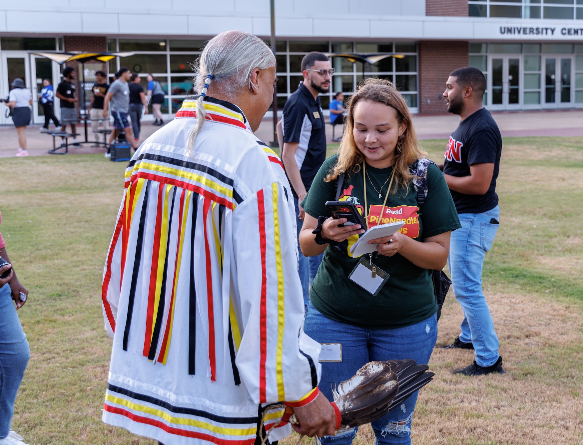 A student working for the Pine Needle, UNCP's student run newspaper