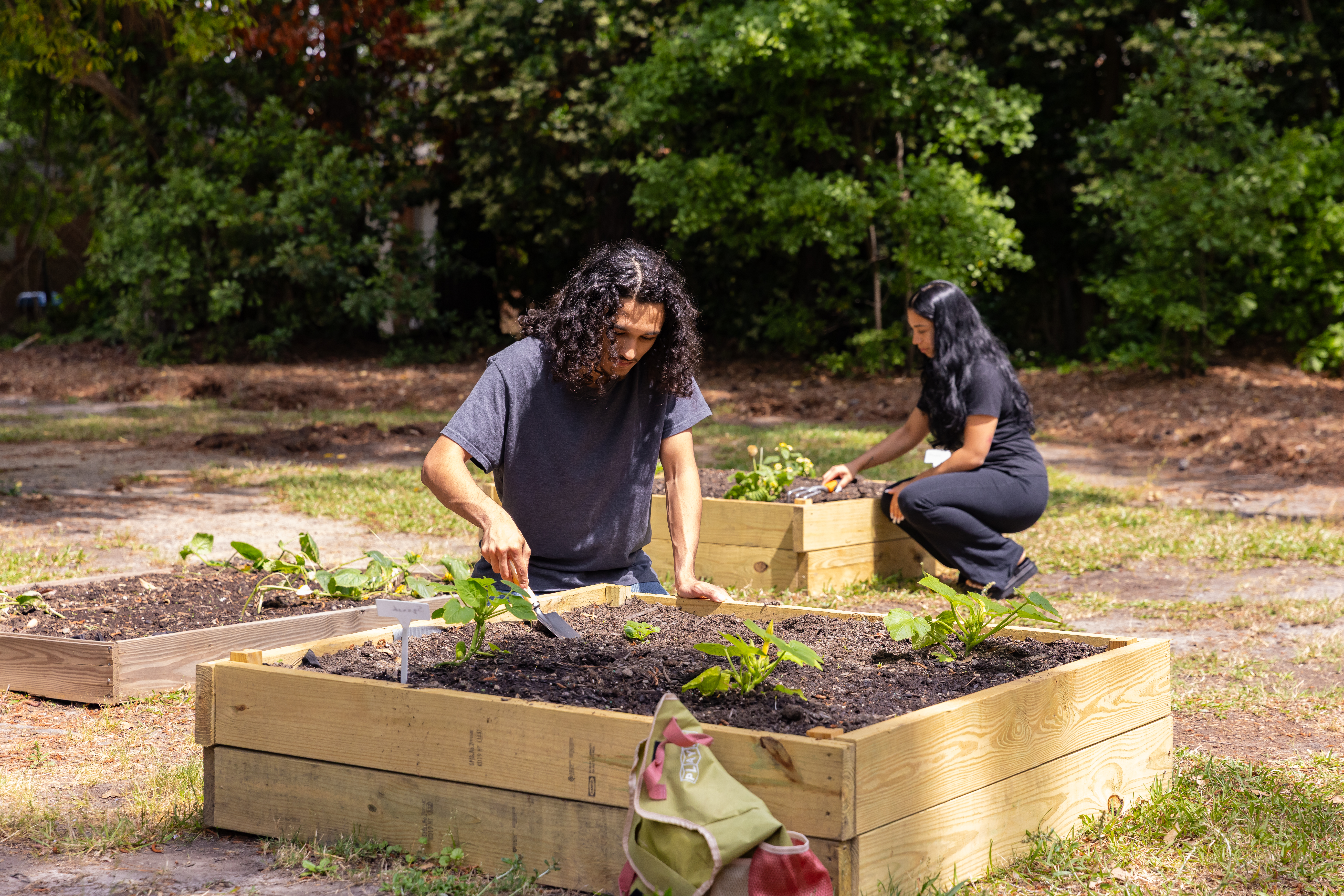 UNCP students volunteering with Leadership, Learning & Community