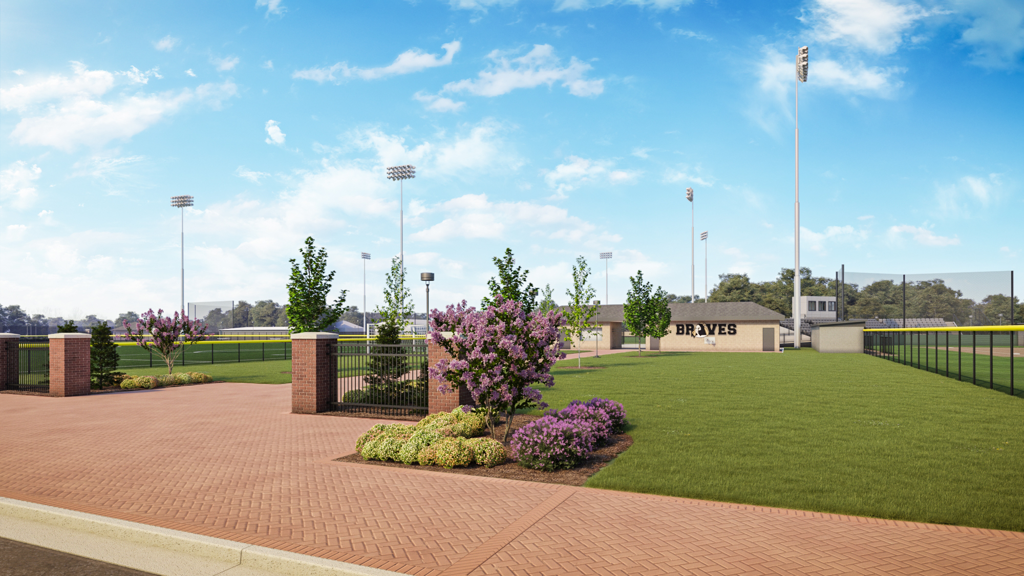 Mock-up image of the new sports complex entrance