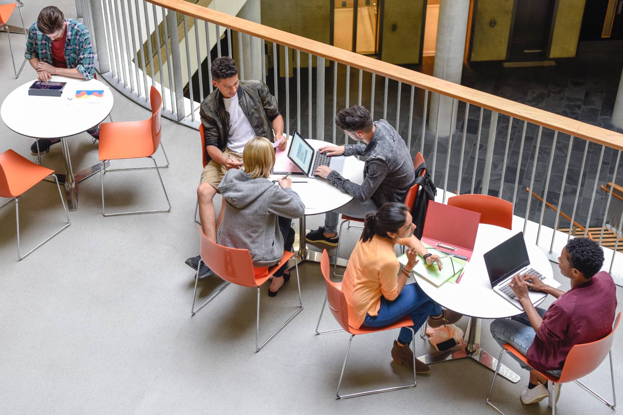students on laptop