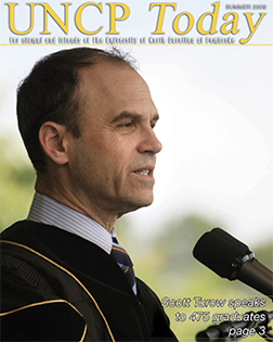 author scott turow from the cover of the UNCP Today summer 2008 edition