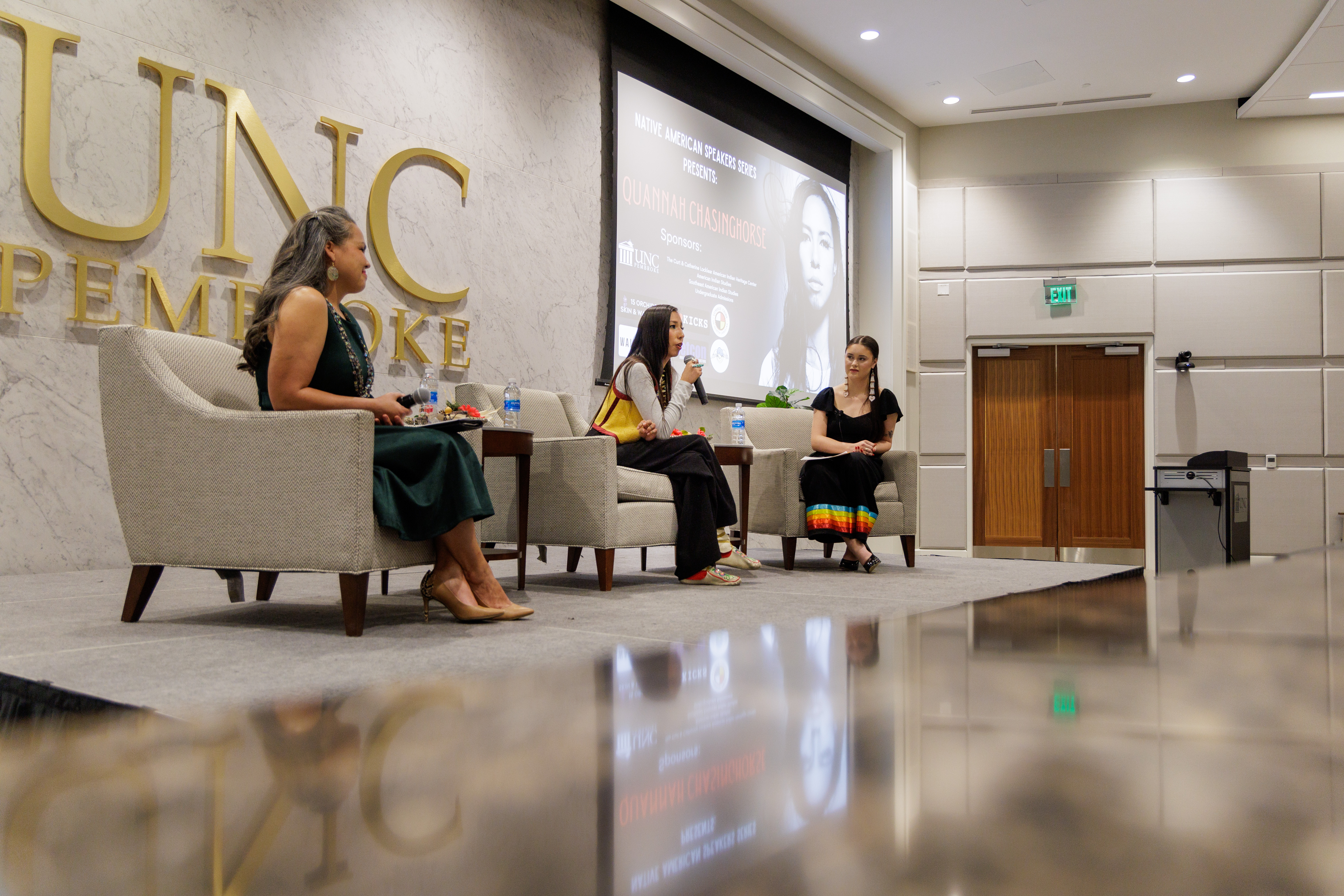 Quannah Chasinghorse visits UNC Pembroke