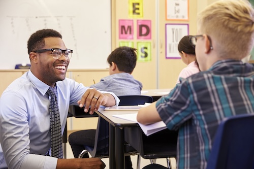 Teacher with a student