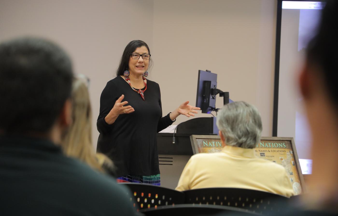An AIS student presents at the Southeast Native Studies Conference