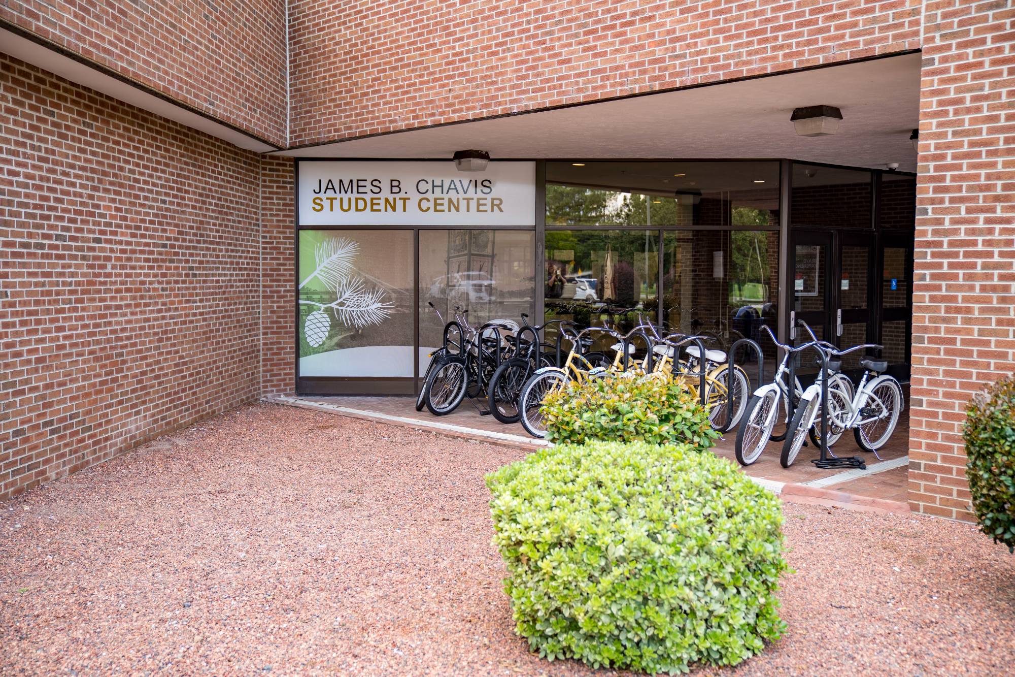 An entrance to the James B. Chavis Student Center