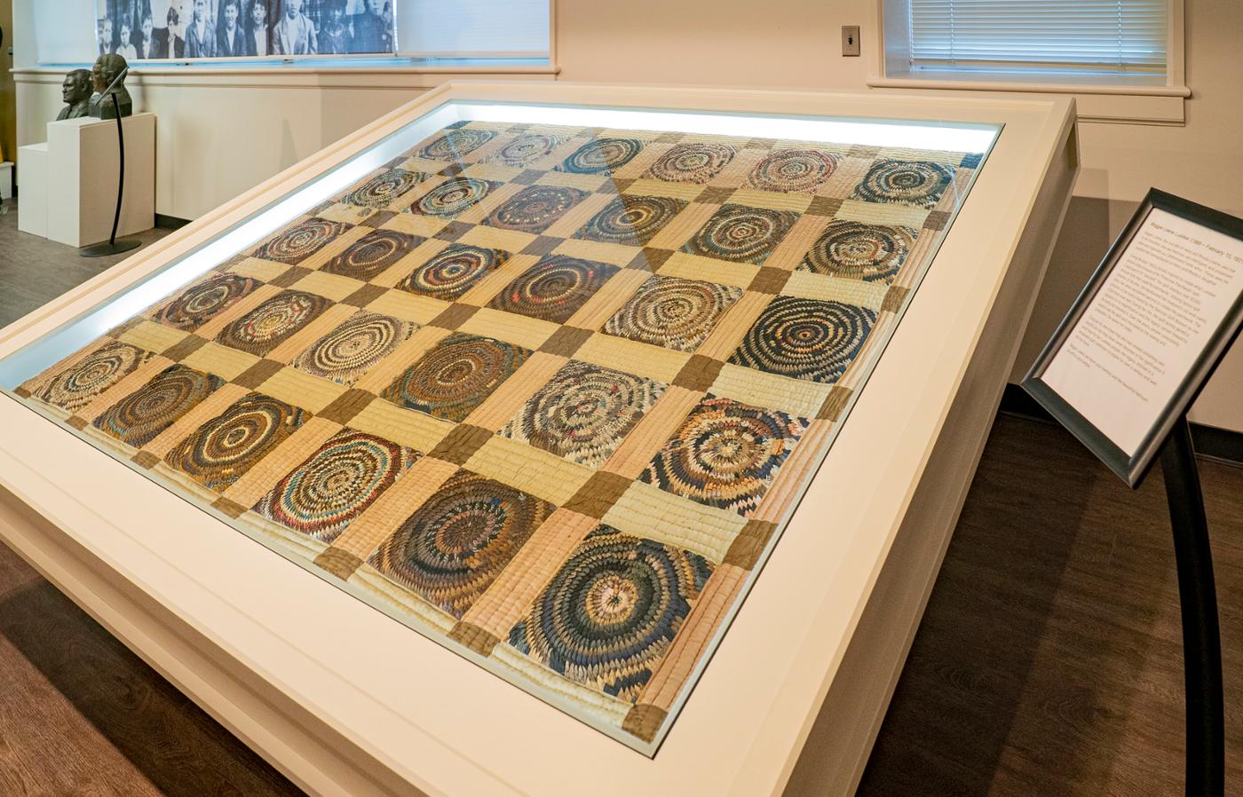 A lumbee made quilt on display