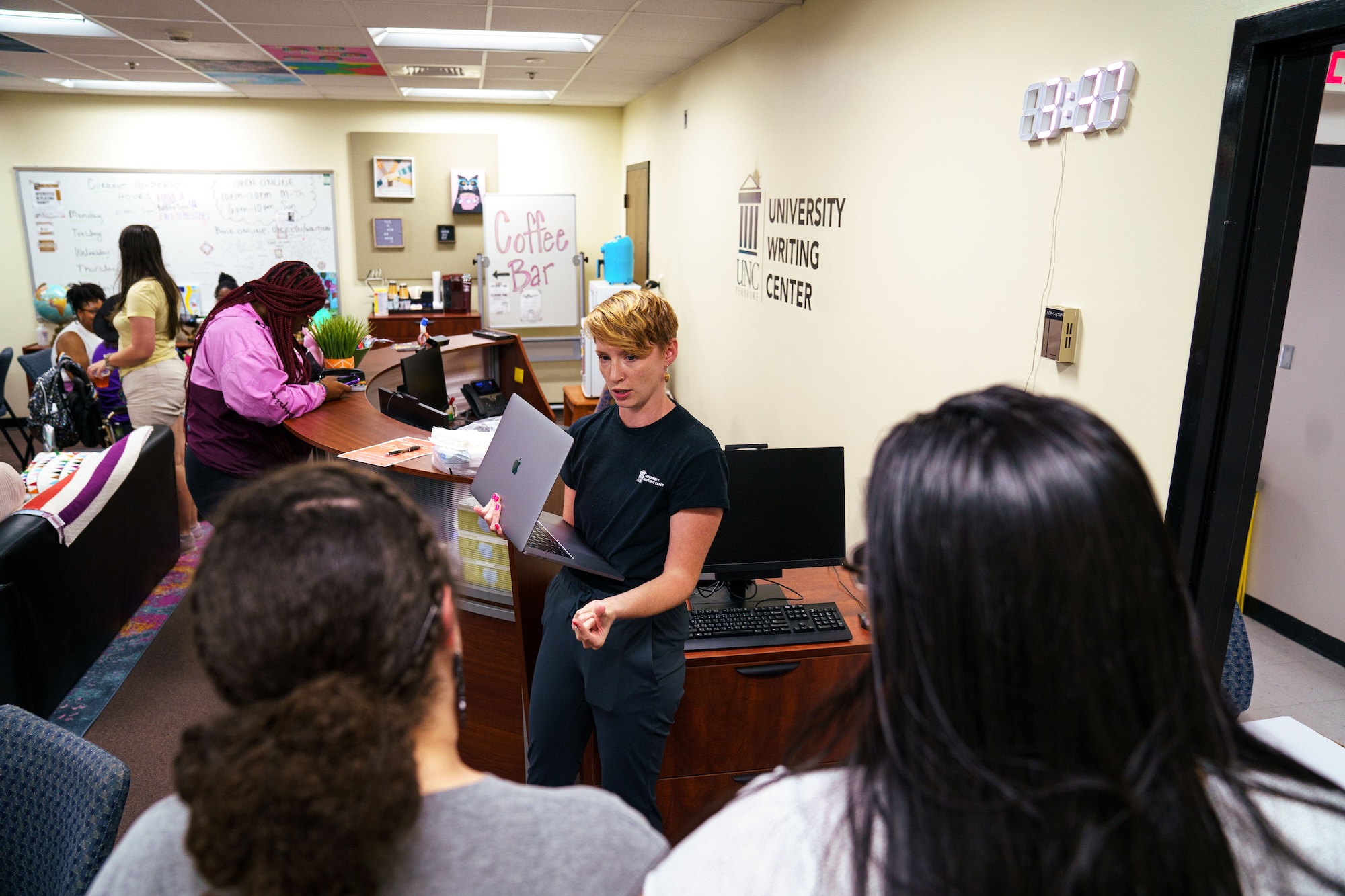 student getting help at writing center