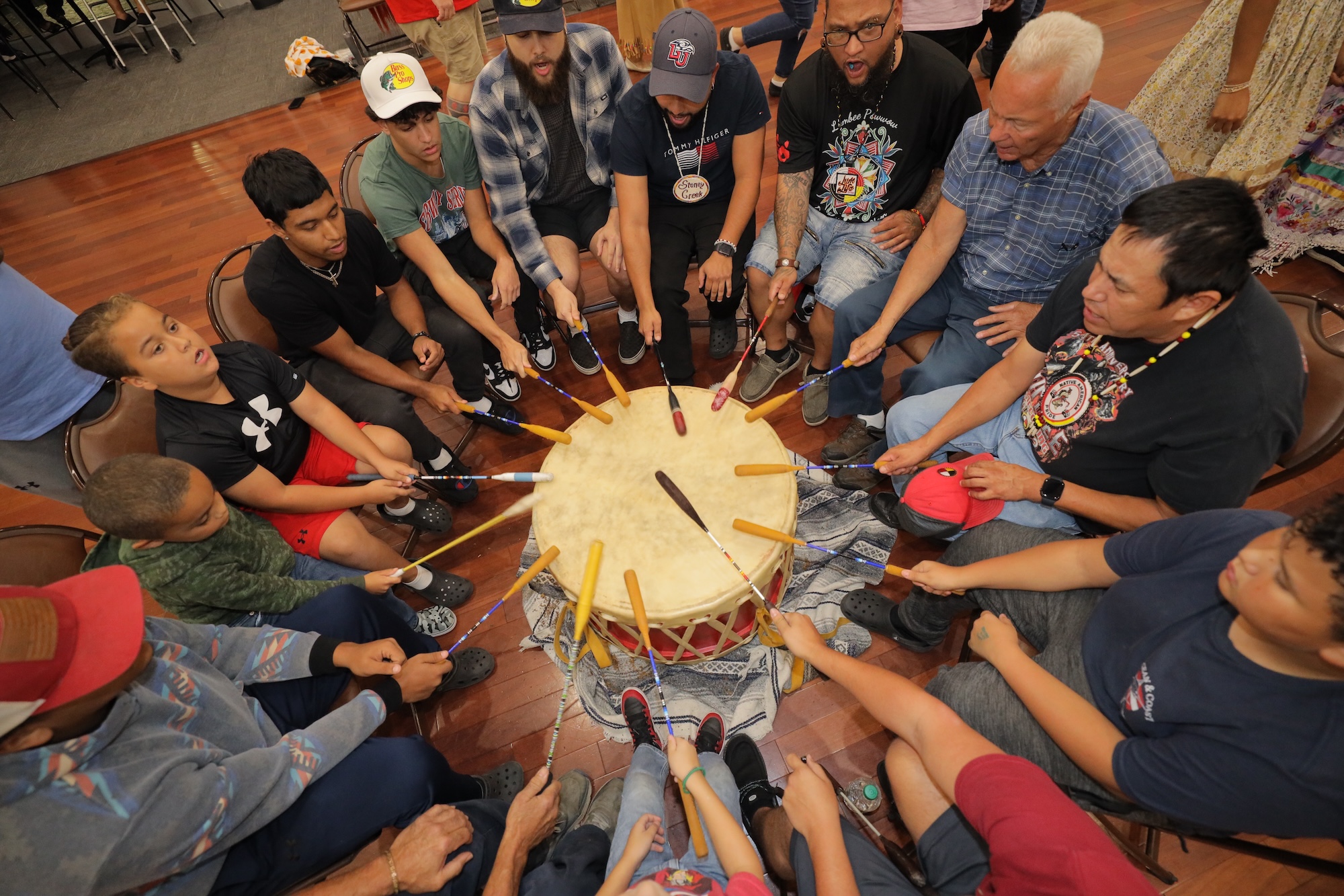 Event where a the Lumbee the was playing the drums